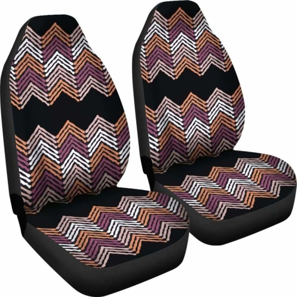 Black Purple Pink Orange And White Ethnic Pattern Car Seat Covers 105905 - YourCarButBetter