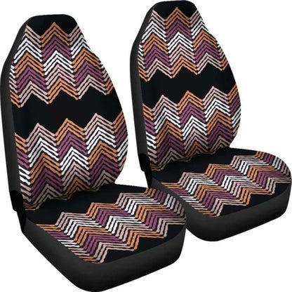 Black Purple Pink Orange And White Ethnic Pattern Car Seat Covers 105905 - YourCarButBetter