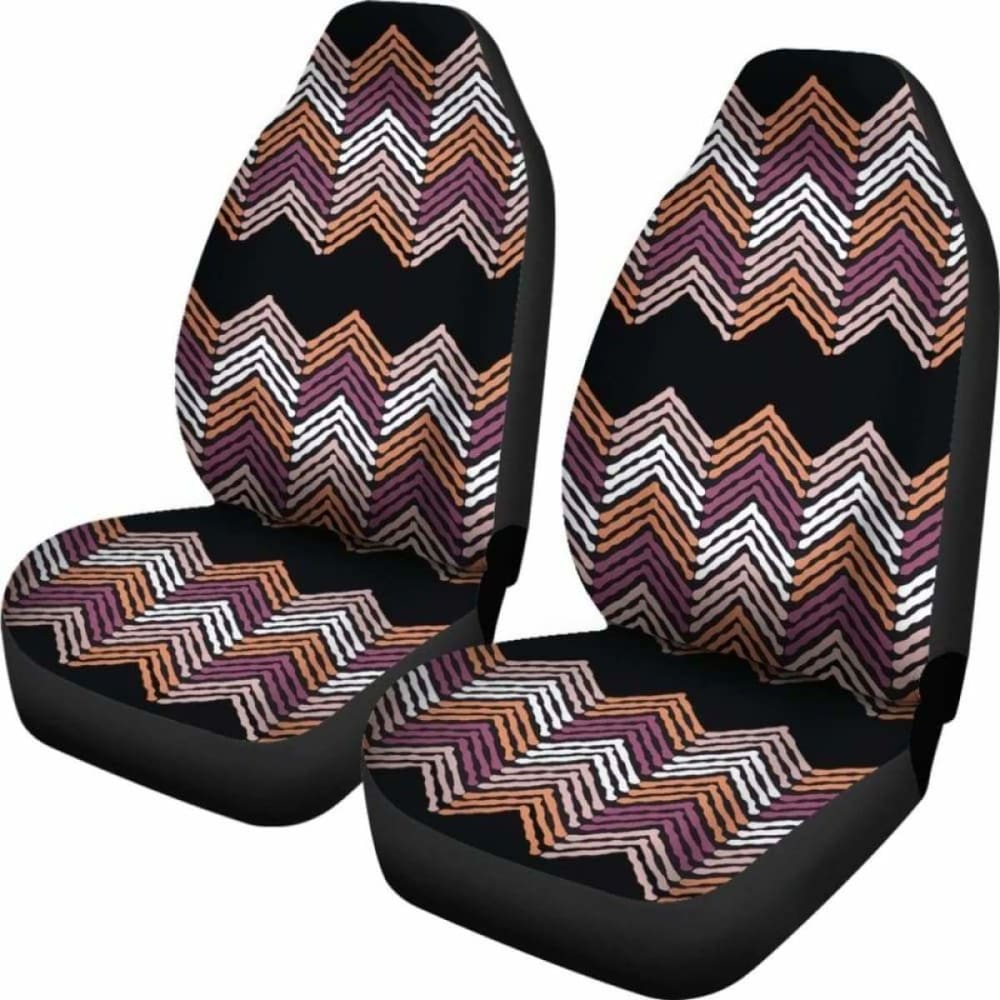Black Purple Pink Orange And White Ethnic Pattern Car Seat Covers 105905 - YourCarButBetter