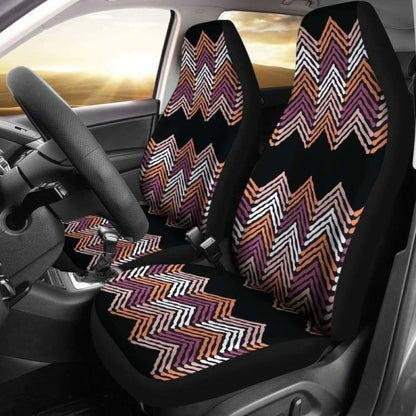 Black Purple Pink Orange And White Ethnic Pattern Car Seat Covers 105905 - YourCarButBetter