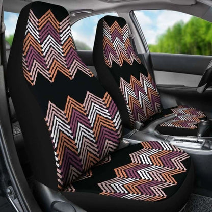 Black Purple Pink Orange And White Ethnic Pattern Car Seat Covers 105905 - YourCarButBetter