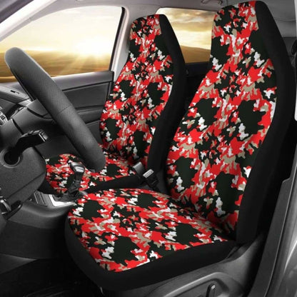 Black Red And Gray Skull Camouflage Camo Car Seat Covers 112608