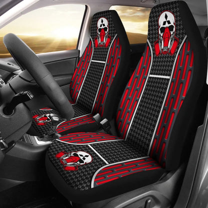 Black Red Poison Gas Skull Mitsubishi Car Seat Covers 210801 - YourCarButBetter