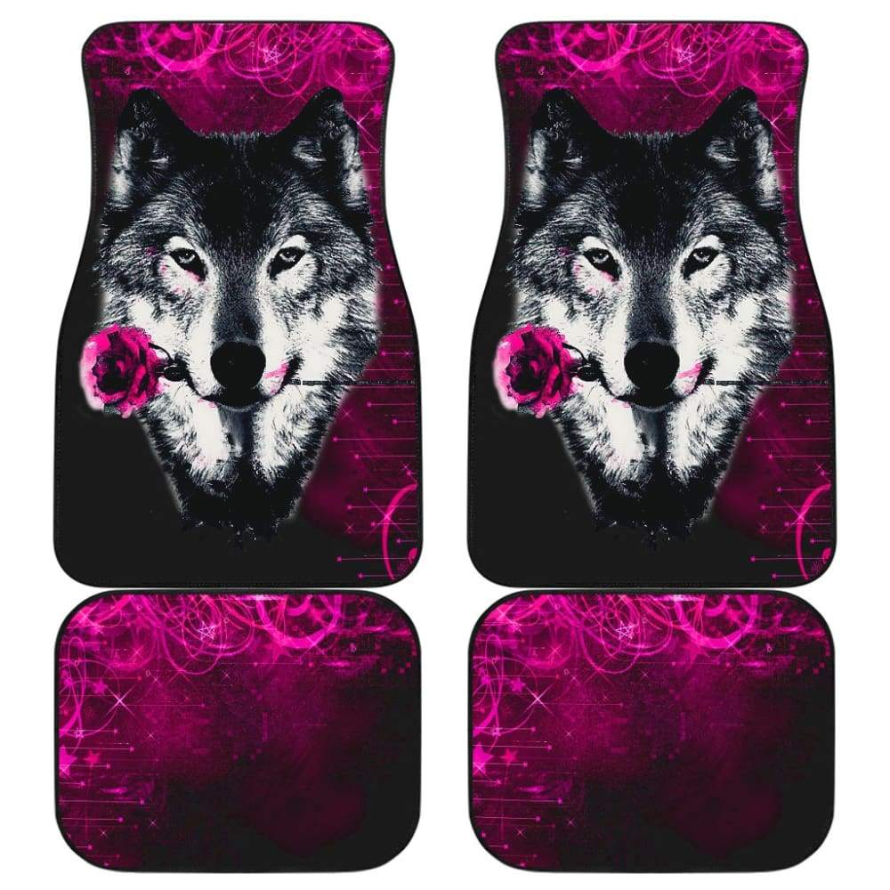 Black Rose Wolf Car Floor Mats for Lovers 212602