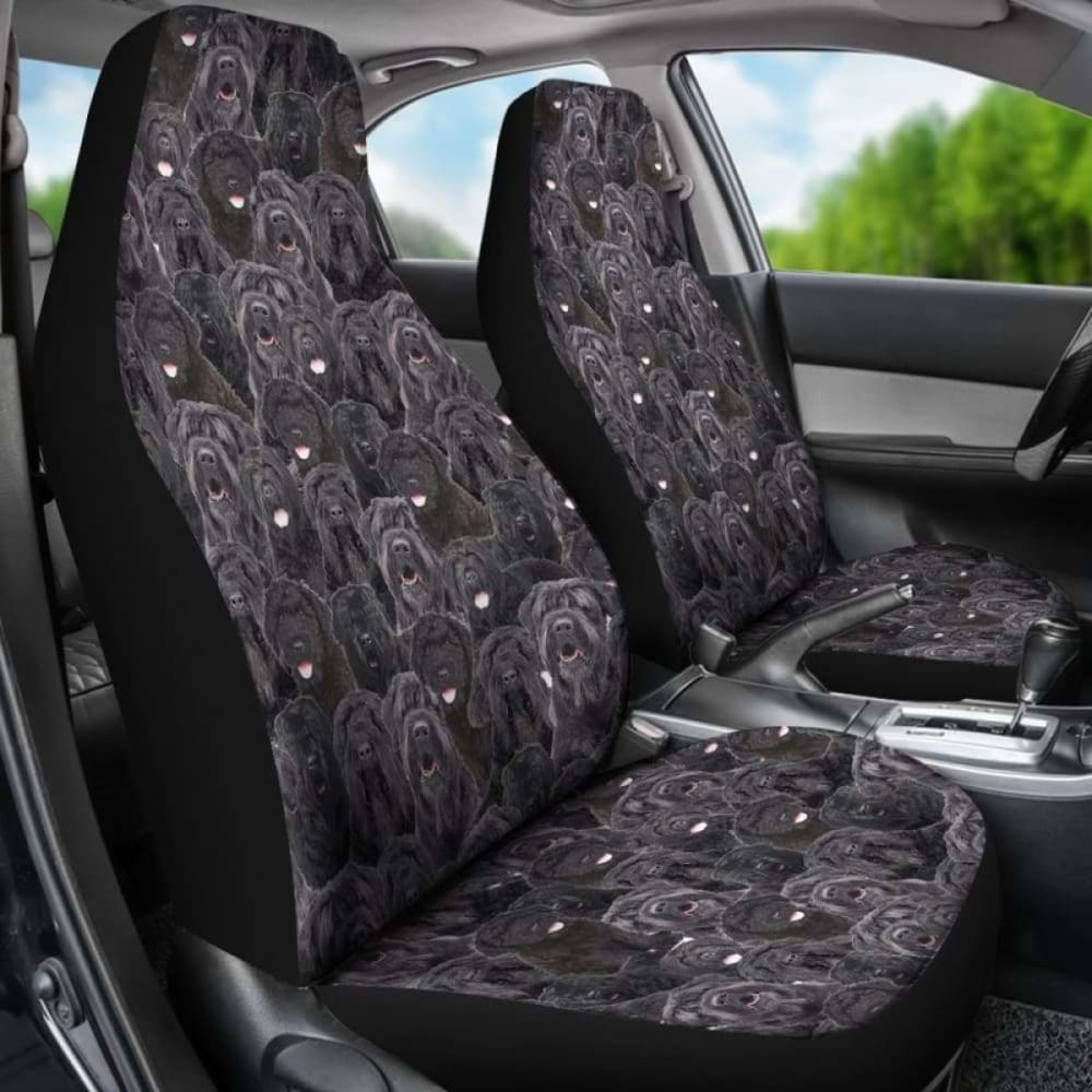 Black Russian Terrier Full Face Car Seat Covers 094201 - YourCarButBetter