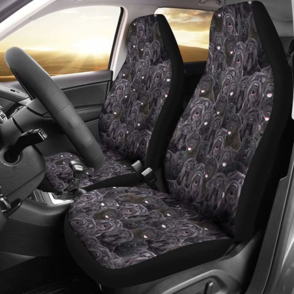 Black Russian Terrier Full Face Car Seat Covers 094201 - YourCarButBetter