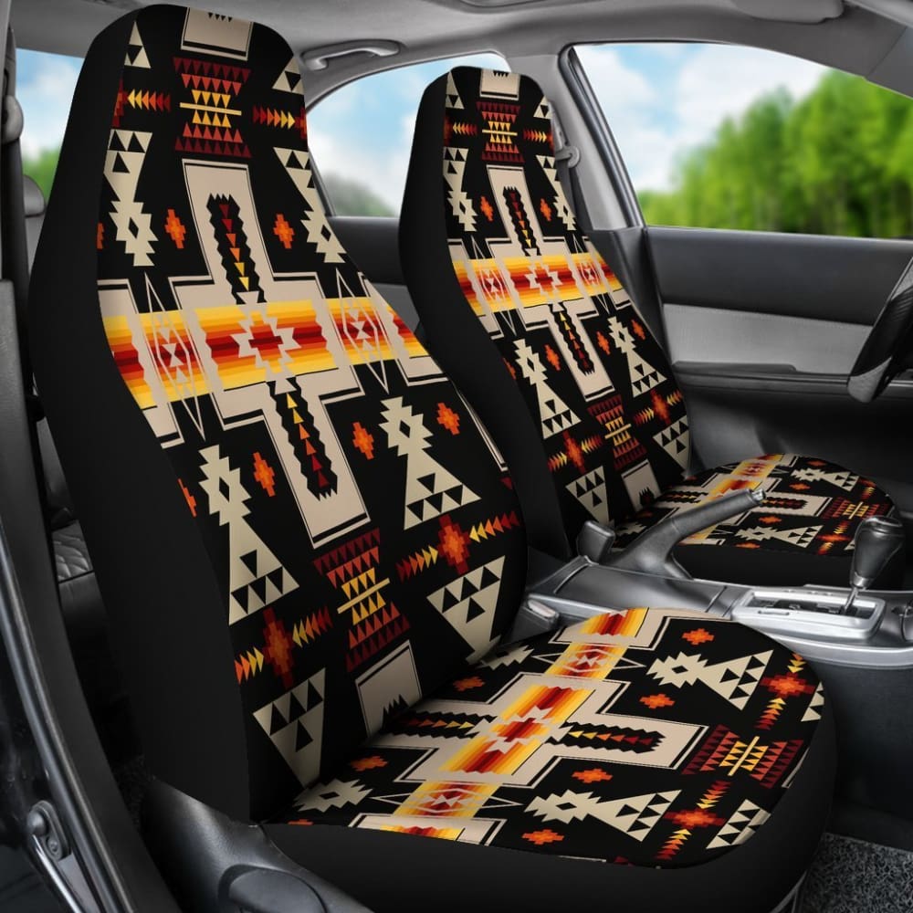 Black Tribe Design Native American Car Seat Covers 093223 - YourCarButBetter