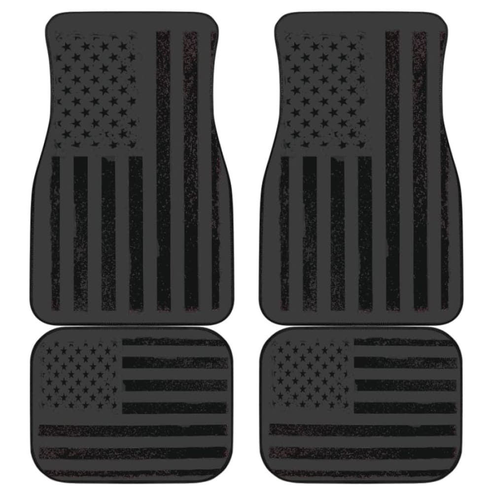 Black Us Flag Car Floor Mats 4Pcs| American Flag Car Mat Set 103131 - YourCarButBetter
