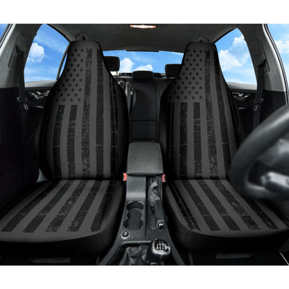 Black USA American Flag Car Seat Covers 210901 - YourCarButBetter