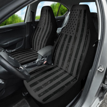 Black USA American Flag Car Seat Covers 210901 - YourCarButBetter