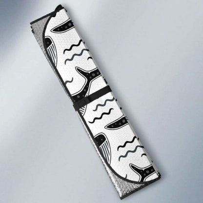 Black Whale Pattern Car Auto Sun Shades 085424 - YourCarButBetter