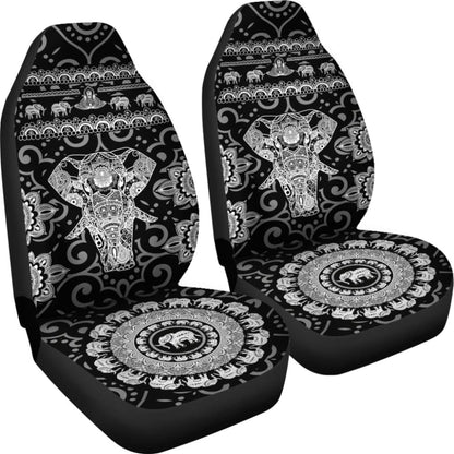 Black & White Elephant Car Seat Covers 101819 - YourCarButBetter