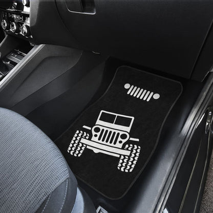 Black White Jeep Offroad Wobble Car Floor Mats Custom 2 211901 - YourCarButBetter