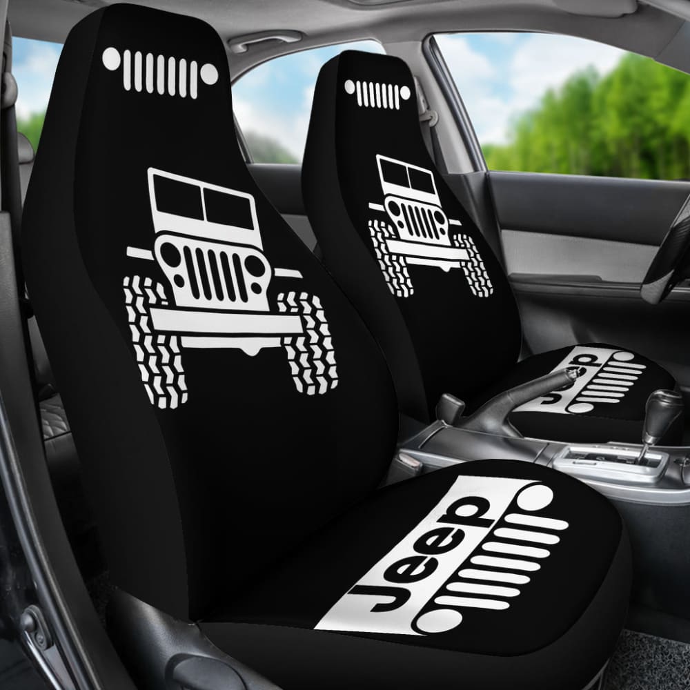 Black White Jeep Offroad Wobble Car Seat Covers Custom 1 211901 - YourCarButBetter