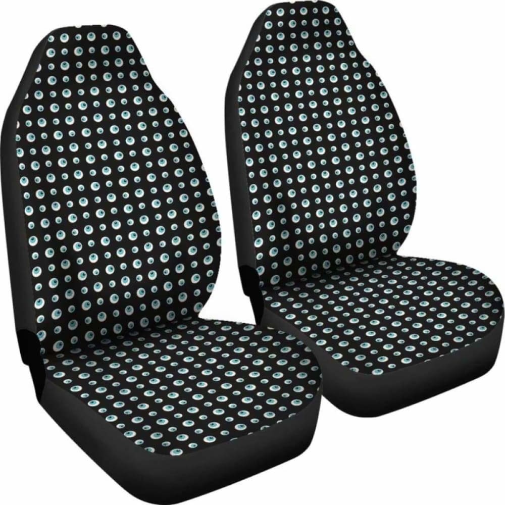 Black With Blue Eyeballs Pattern Car Seat Covers 154813 - YourCarButBetter