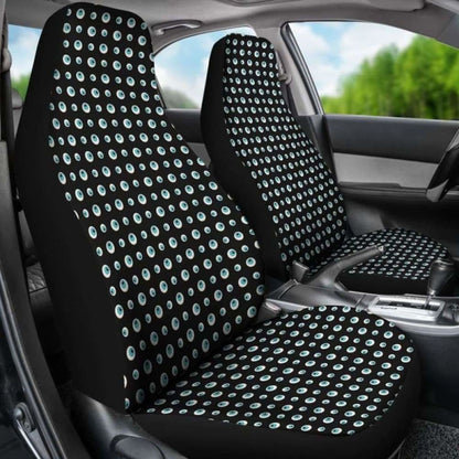 Black With Blue Eyeballs Pattern Car Seat Covers 154813 - YourCarButBetter