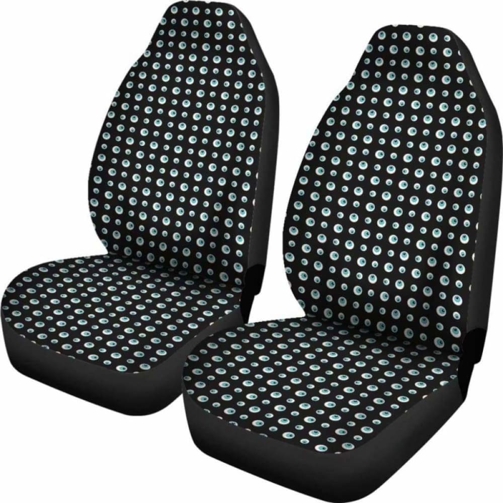 Black With Blue Eyeballs Pattern Car Seat Covers 154813 - YourCarButBetter