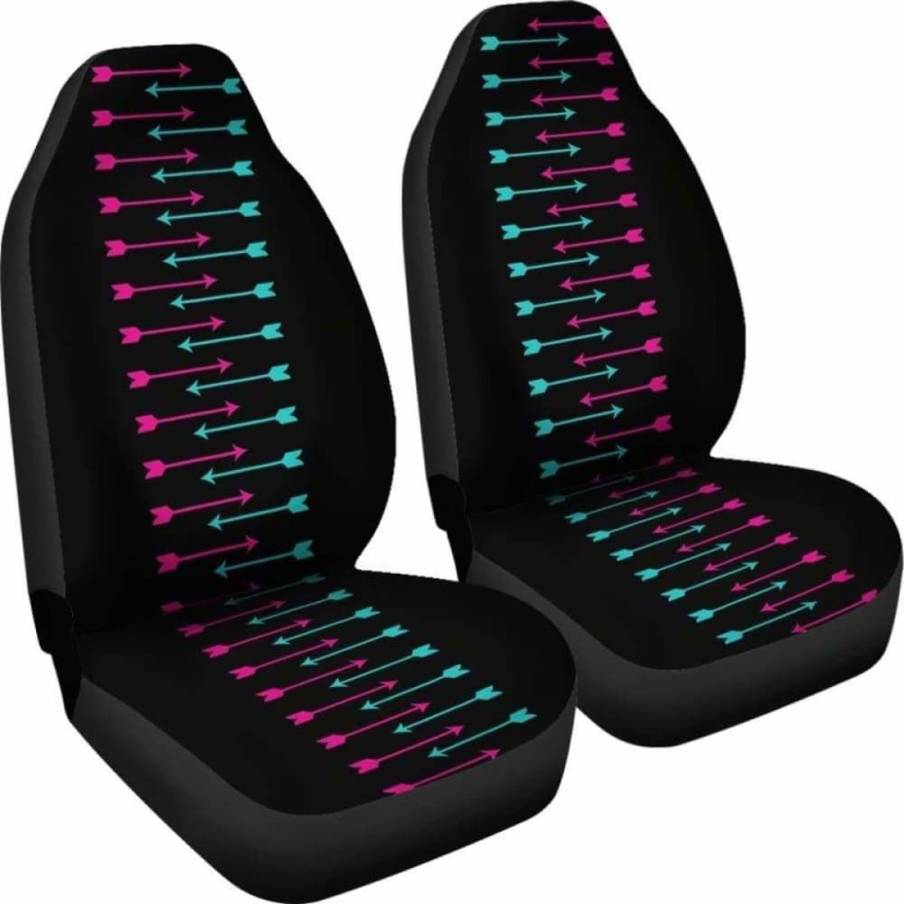 Black With Pink And Teal Arrows Car Seat Covers 105905 - YourCarButBetter
