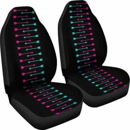 Black With Pink And Teal Arrows Car Seat Covers 105905 - YourCarButBetter