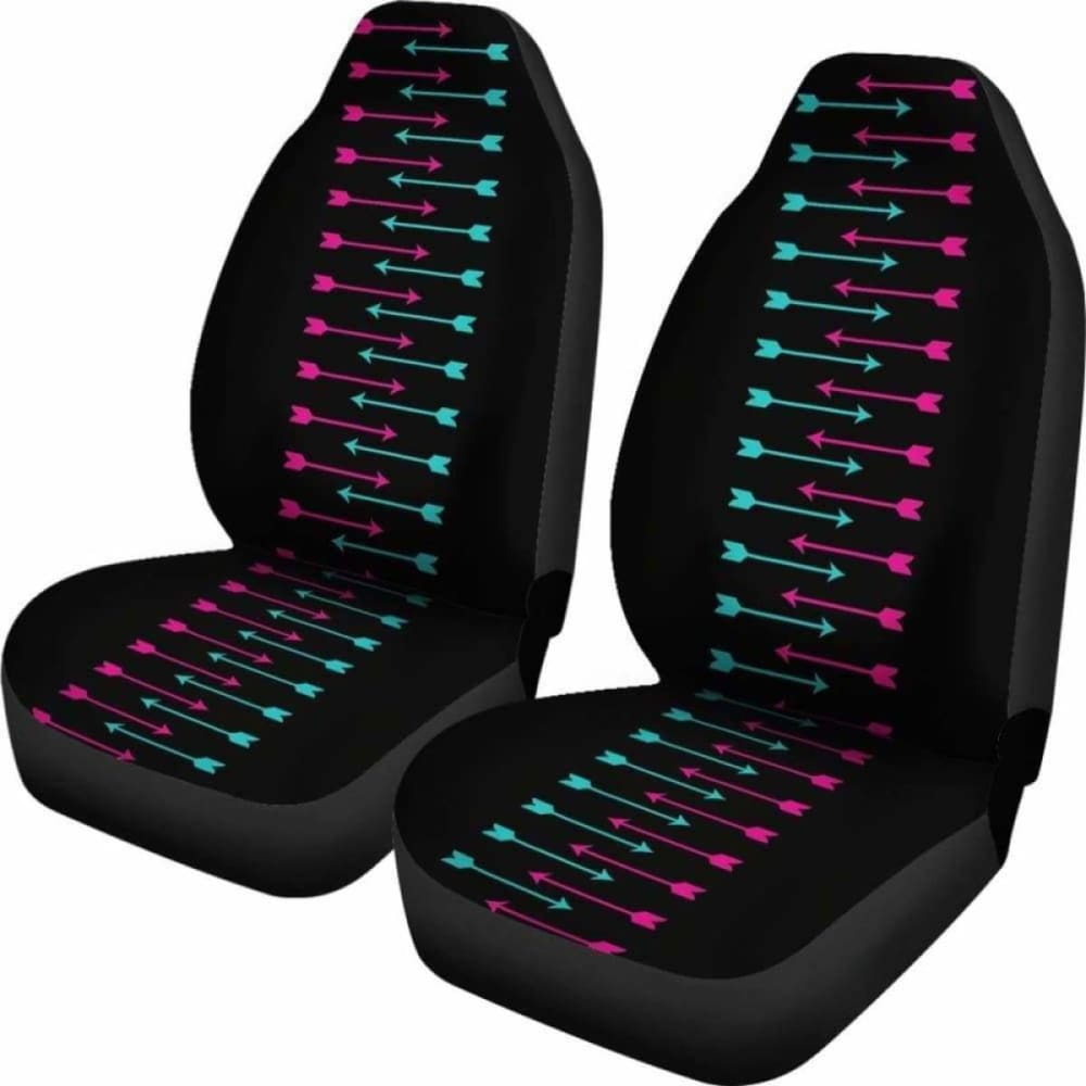 Black With Pink And Teal Arrows Car Seat Covers 105905 - YourCarButBetter