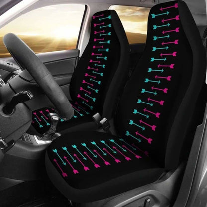 Black With Pink And Teal Arrows Car Seat Covers 105905 - YourCarButBetter