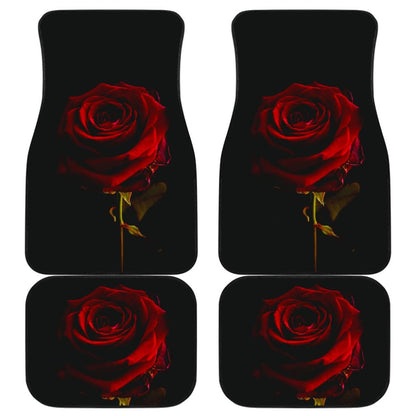 Black with Red Rose Blooming Car Floor Mats 210402 - YourCarButBetter
