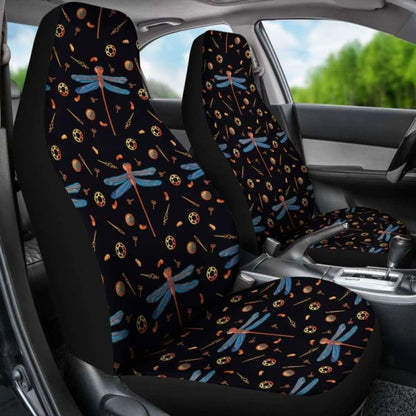 Black With Steampunk Dragonfly Pattern Car Seat Covers Seat Protectors 135711