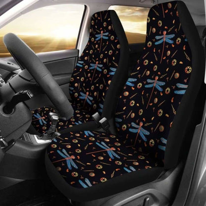 Black With Steampunk Dragonfly Pattern Car Seat Covers Seat Protectors 135711