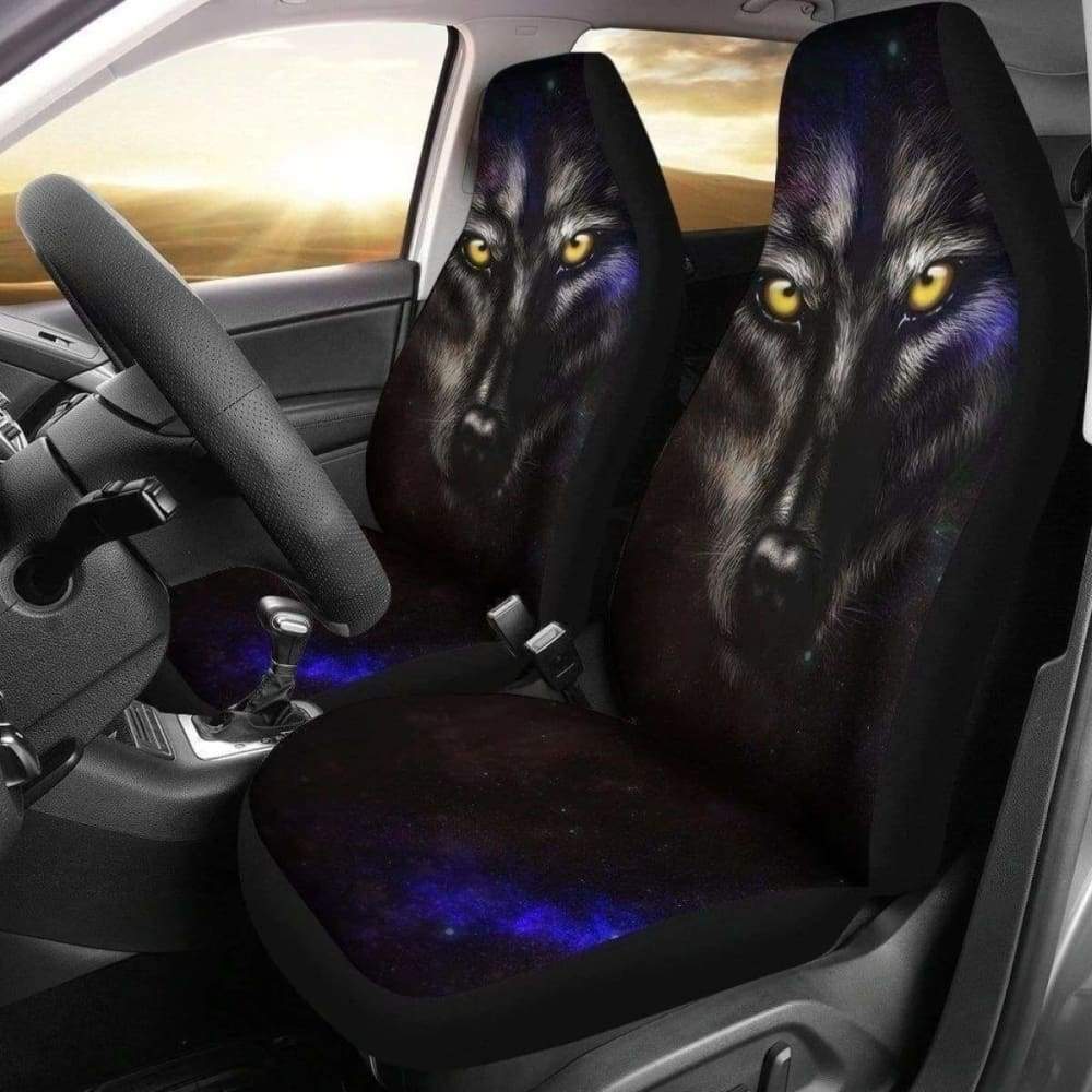 Black Wolf Car Seat Covers 183328