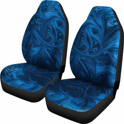 Blue Abstract Paint Swirls Car Seat Covers 102802 - YourCarButBetter