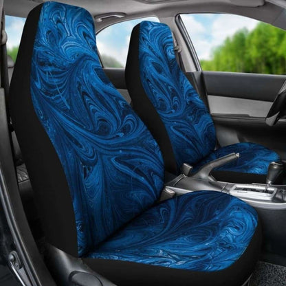 Blue Abstract Paint Swirls Car Seat Covers 102802 - YourCarButBetter
