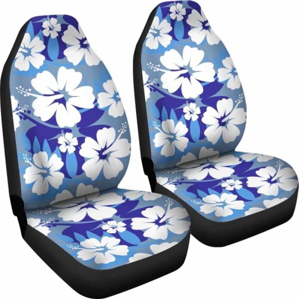 Blue Aloha Flowers Car Seat Covers 153908 - YourCarButBetter
