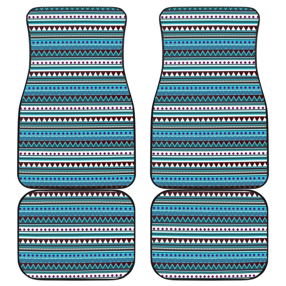 Blue Aztec Pattern Car Floor Mats 211001 - YourCarButBetter