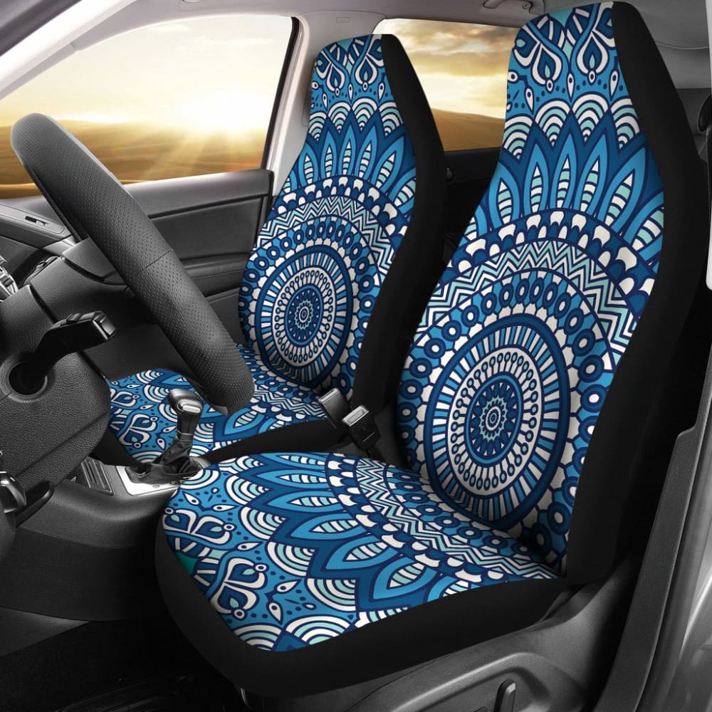 Blue Boho Mandala Car Seat Covers 093223 - YourCarButBetter
