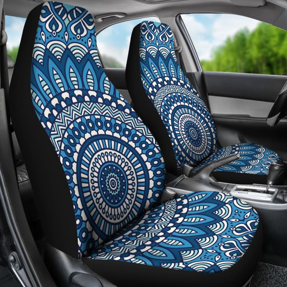 Blue Boho Mandala Car Seat Covers 093223 - YourCarButBetter