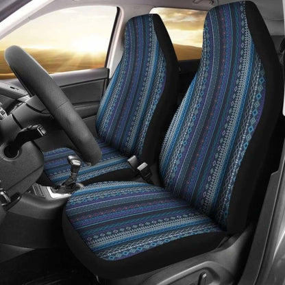 Blue Boho Stripes Decor V3 Car Seat Covers 105905 - YourCarButBetter