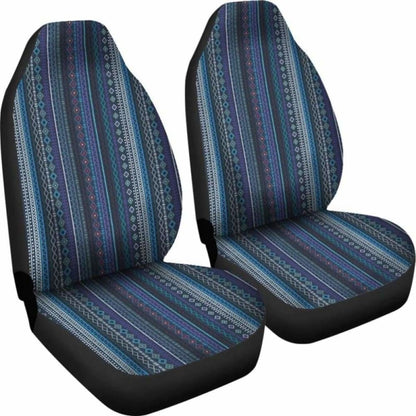 Blue Boho Stripes Decor V3 Car Seat Covers 105905 - YourCarButBetter