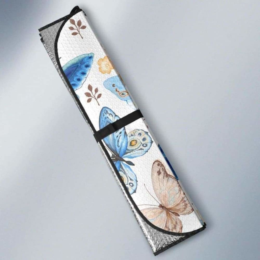 Blue Butterfly Pattern Car Auto Sun Shades 172609 - YourCarButBetter