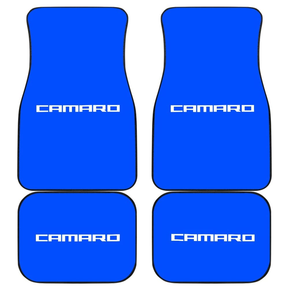 Blue Camaro White Letter Car Floor Mats 212802 - YourCarButBetter