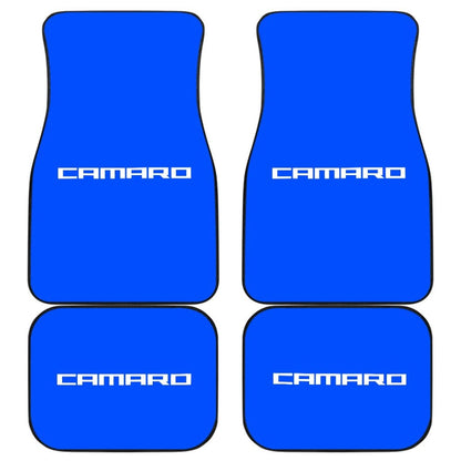 Blue Camaro White Letter Car Floor Mats 212802 - YourCarButBetter