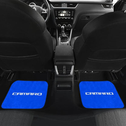 Blue Camaro White Letter Car Floor Mats 212802 - YourCarButBetter