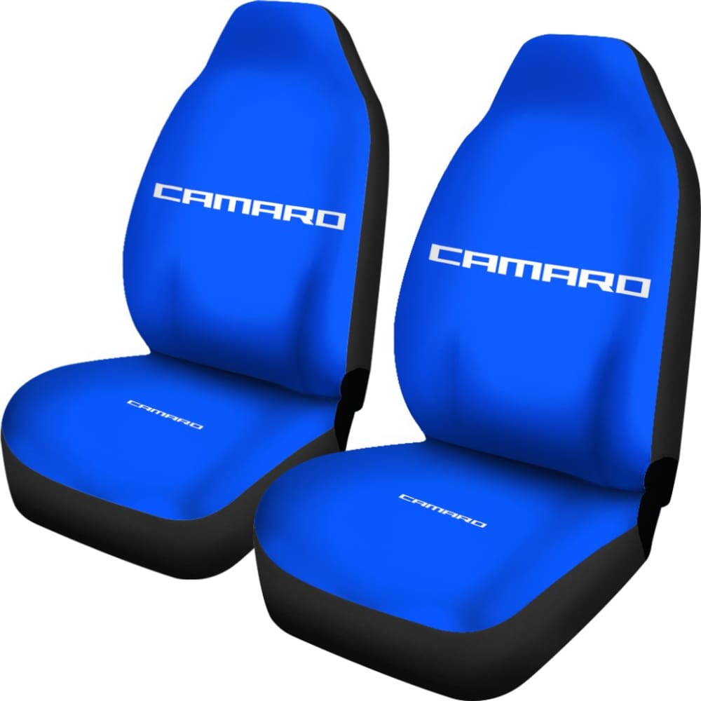 Blue Camaro White Letter Car Seat Cover 212802 - YourCarButBetter