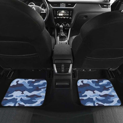 Blue Camo Camouflage Pattern Front And Back Car Mats 112608