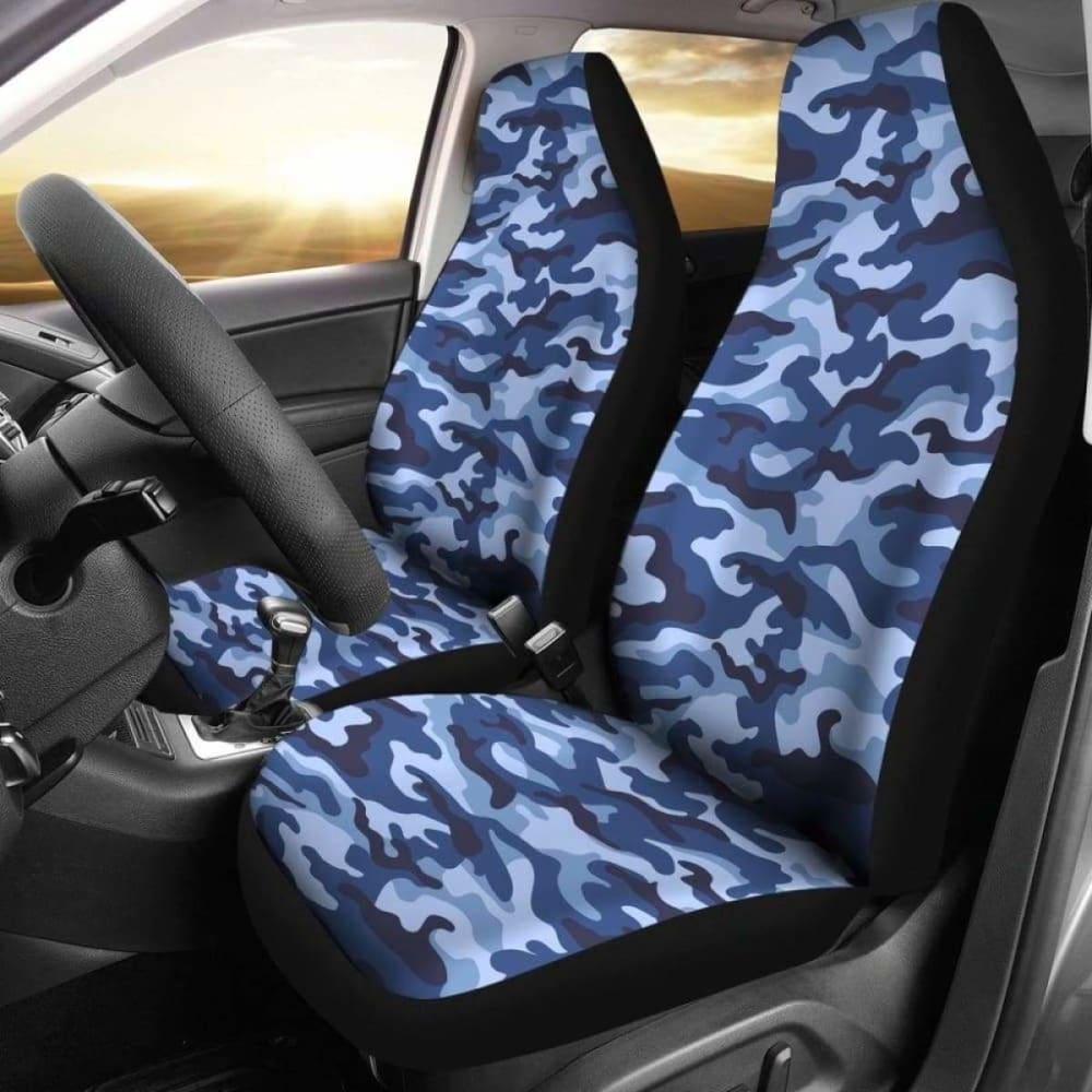 Blue Camouflage Car Seat Covers 112608