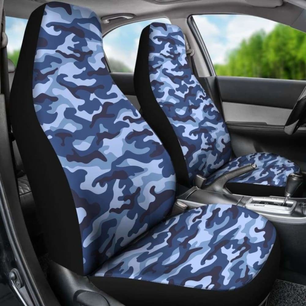 Blue Camouflage Car Seat Covers 112608