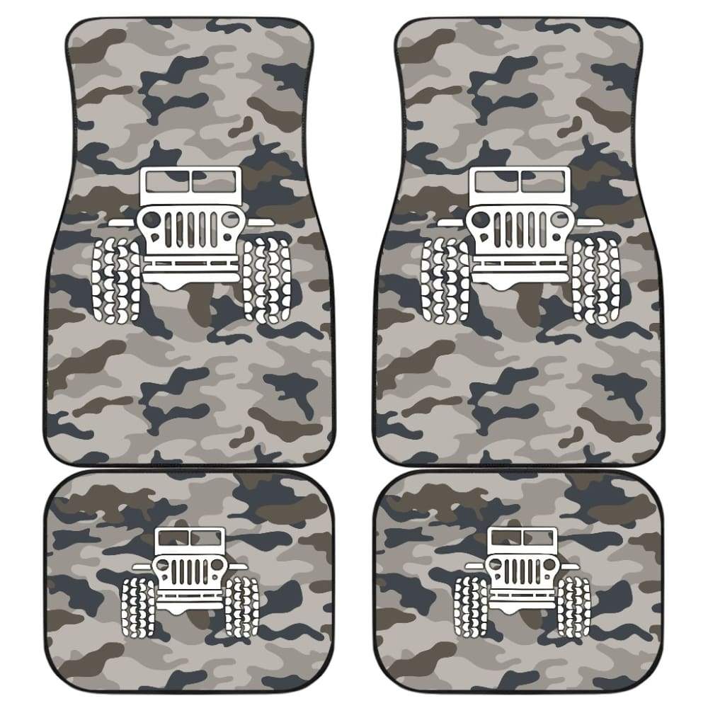 Blue Camouflage Color Army Green Jeep Car Floor Mats 211204 - YourCarButBetter