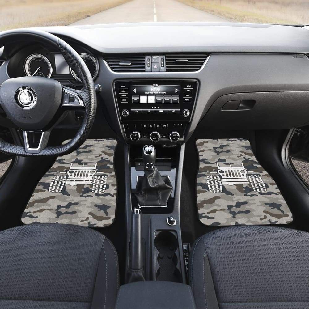 Blue Camouflage Color Army Green Jeep Car Floor Mats 211204 - YourCarButBetter