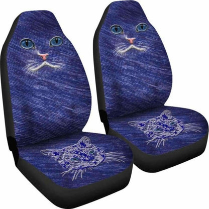 Blue Cat Eyes Car Seat Covers 112428 - YourCarButBetter
