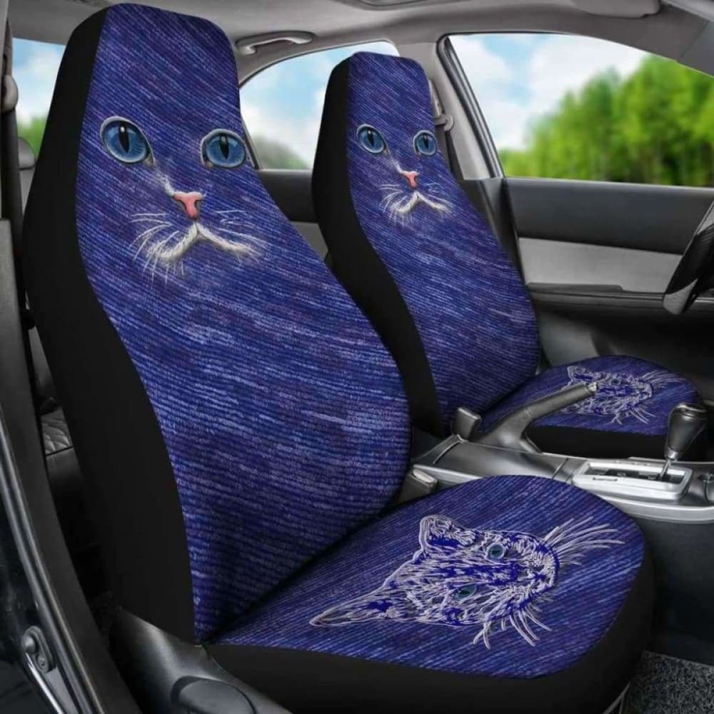 Blue Cat Eyes Car Seat Covers 112428 - YourCarButBetter