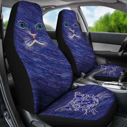 Blue Cat Eyes Car Seat Covers 112428 - YourCarButBetter